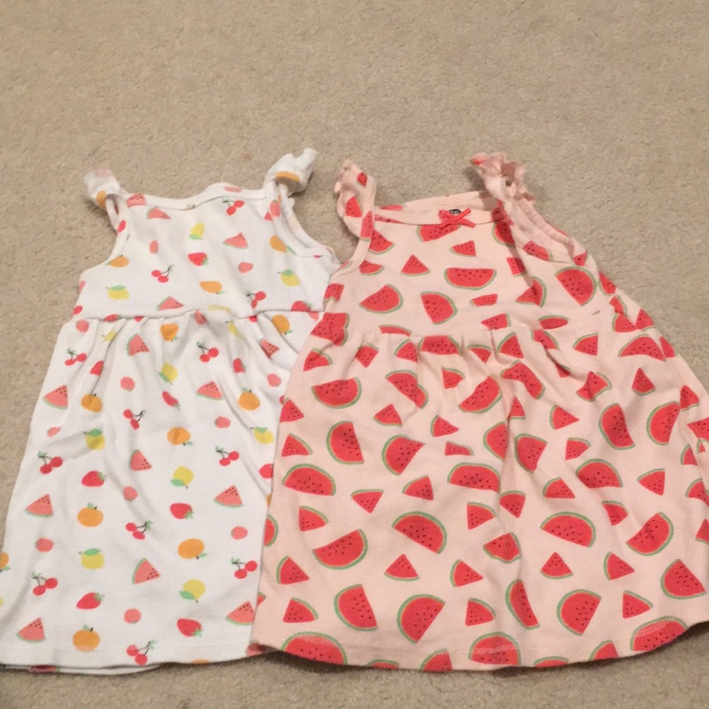 Fruit Print Kids Dresses Set